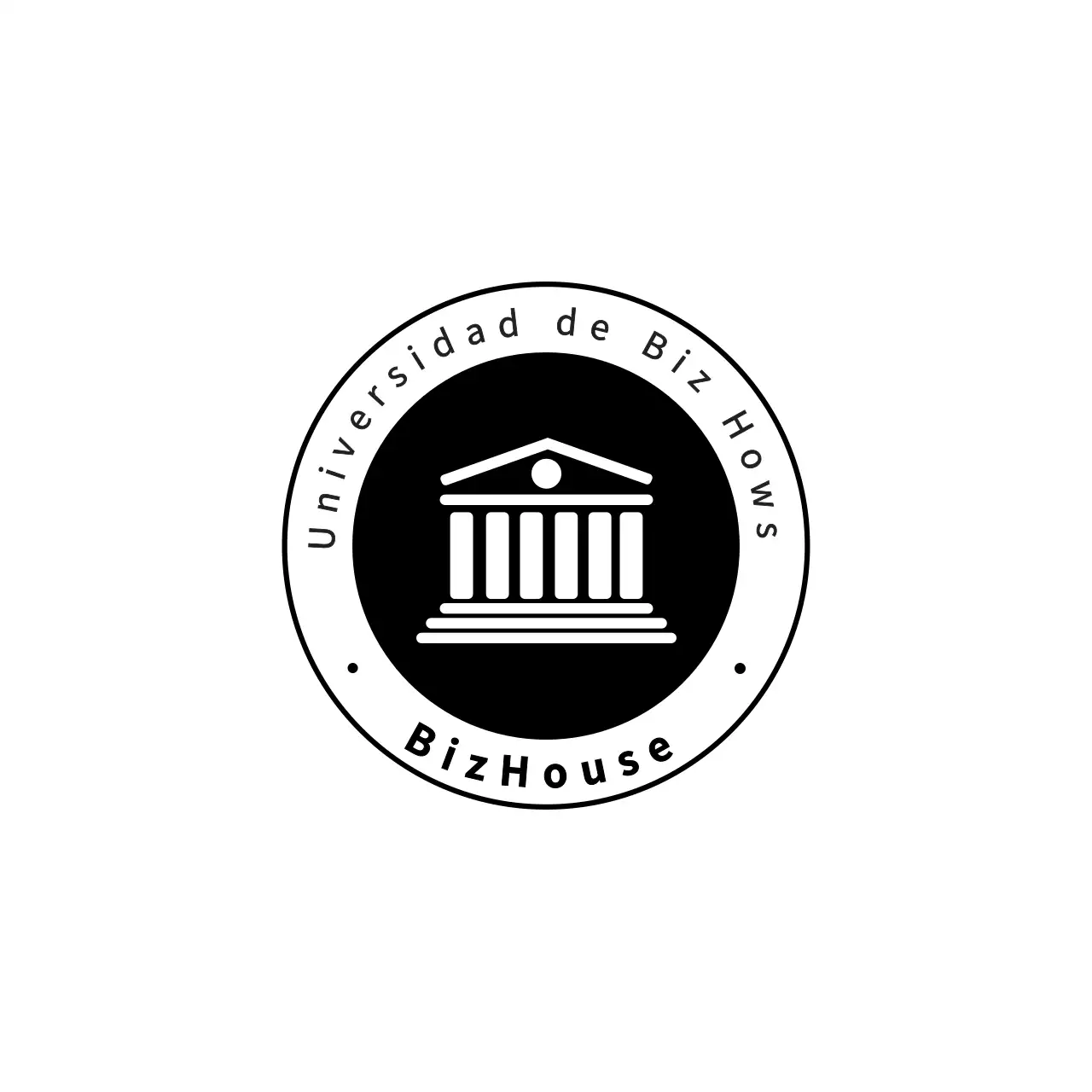 Logotipo de estilo amble en blanco y negro para escuelas y clubes