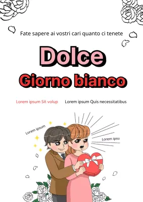 Volantino per la Giornata Bianca in bianco e rosa