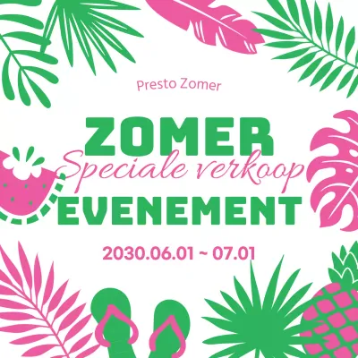 Roze en groen voor een leuke zomeruitverkoop