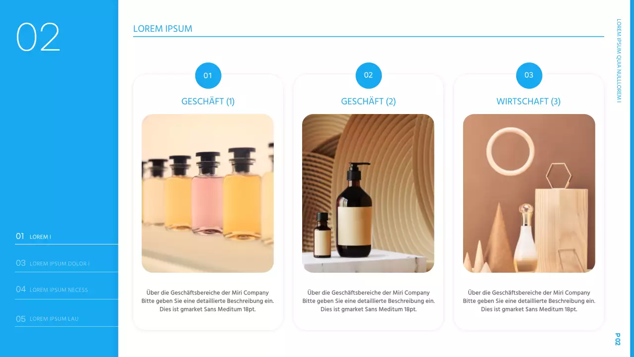 Einfache Neujahrs-Präsentation eines Businessplans in Hellblau