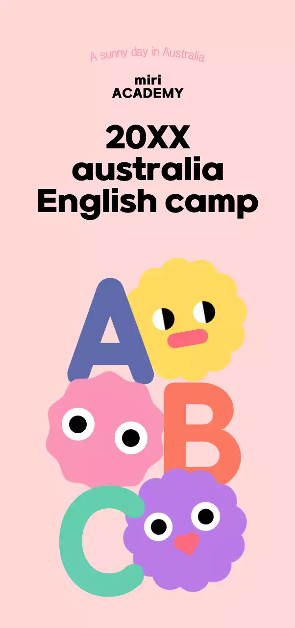 Promote English camps abroad with cute illustrations of English characters