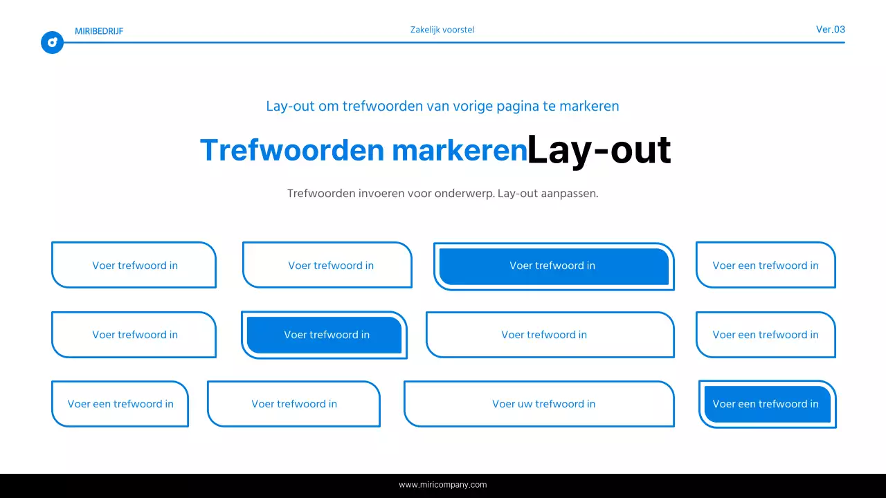 Eenvoudig blauw en wit tekstmarkeringsrapport