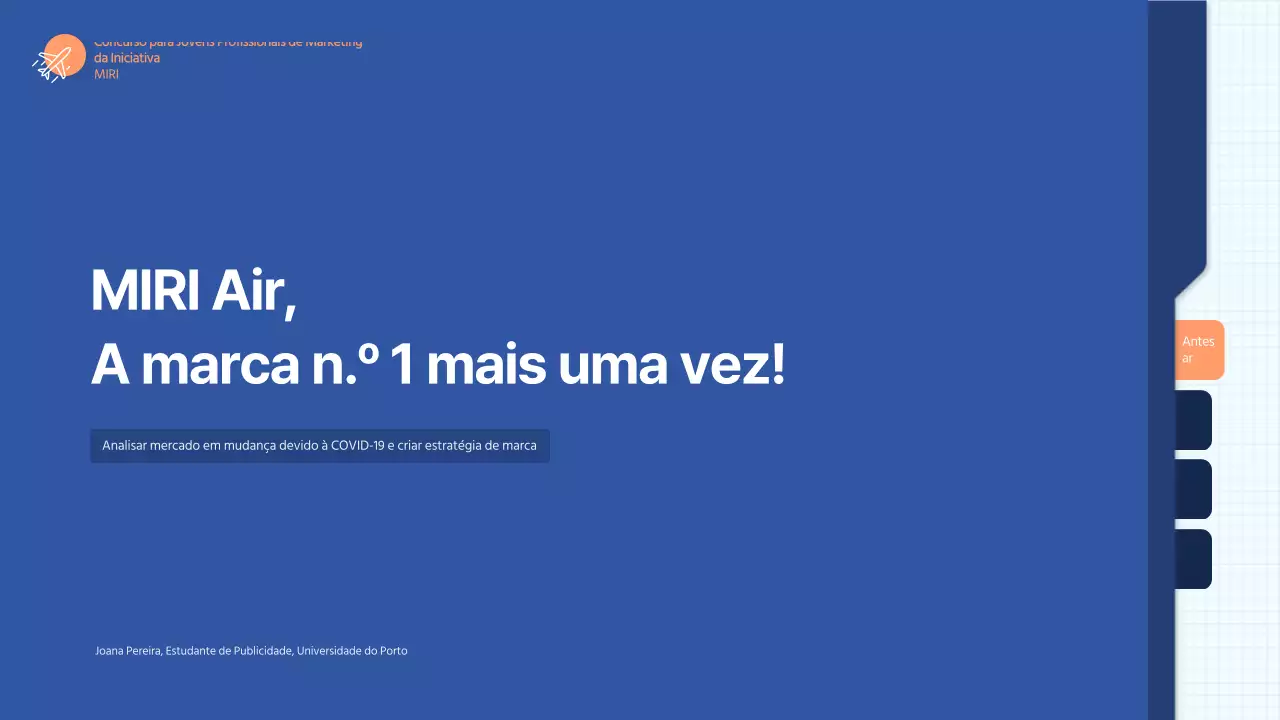 Uma apresentação simples, em tons de azul, para um concurso de apresentação de propostas publicitárias