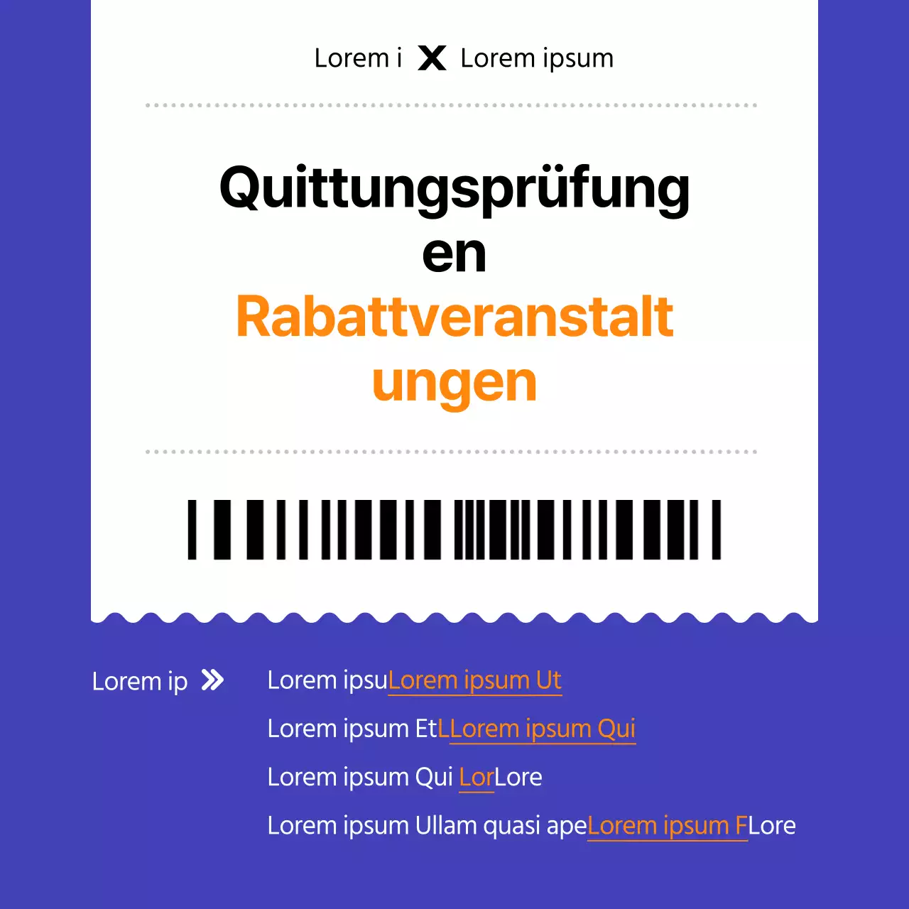 Ankündigung einer Rabattaktion für eine grundlegende blau-weiße Überprüfung
