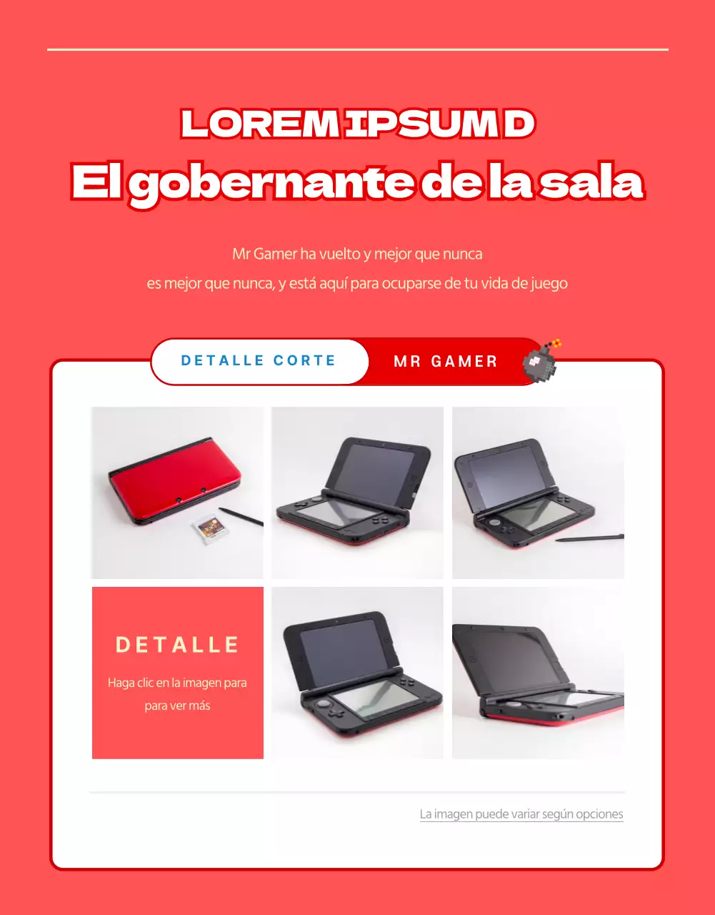 Página de dispositivos de juego