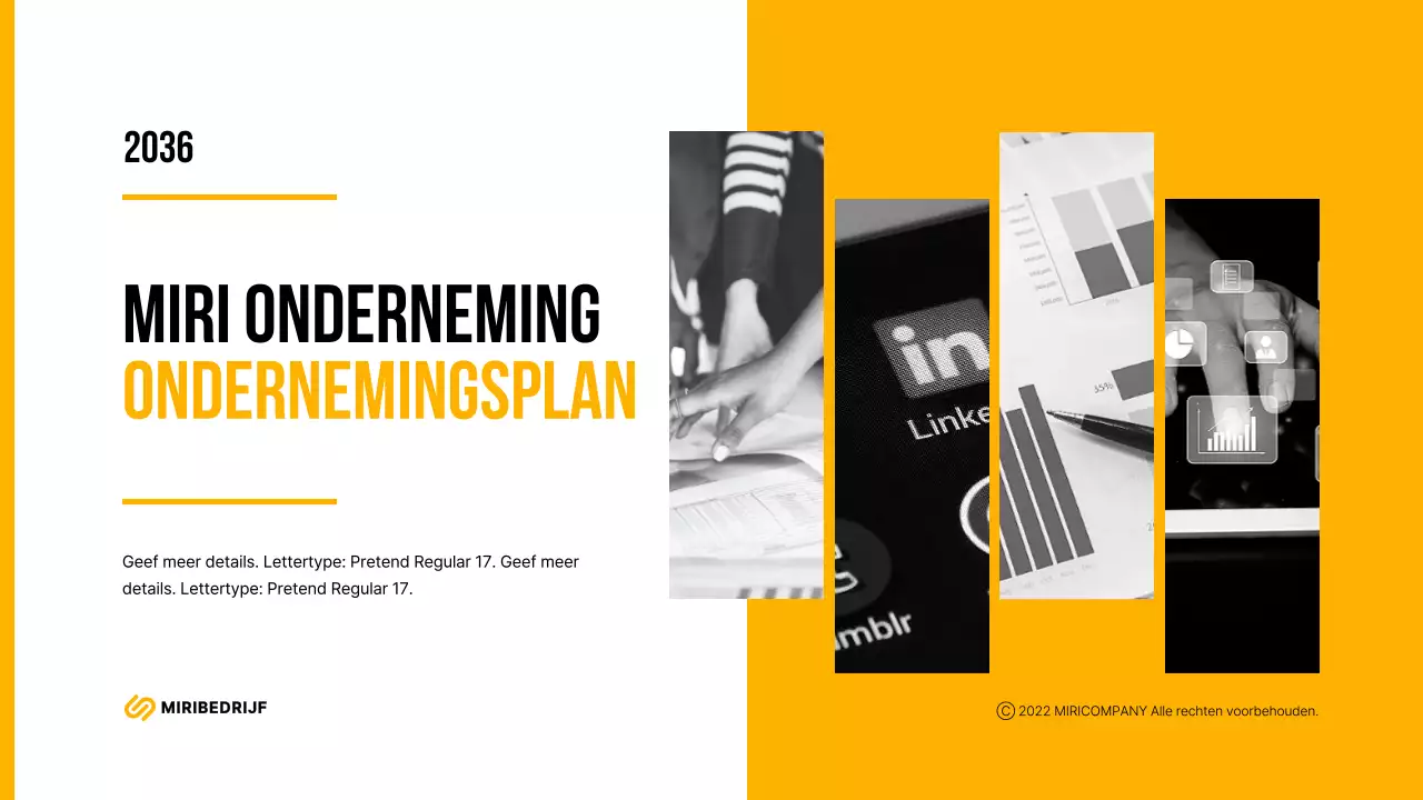 Eenvoudig ondernemingsplan voor het nieuwe jaar in wit en oranje