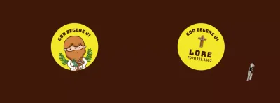 Bruin punt geel karakter illustratie kerk