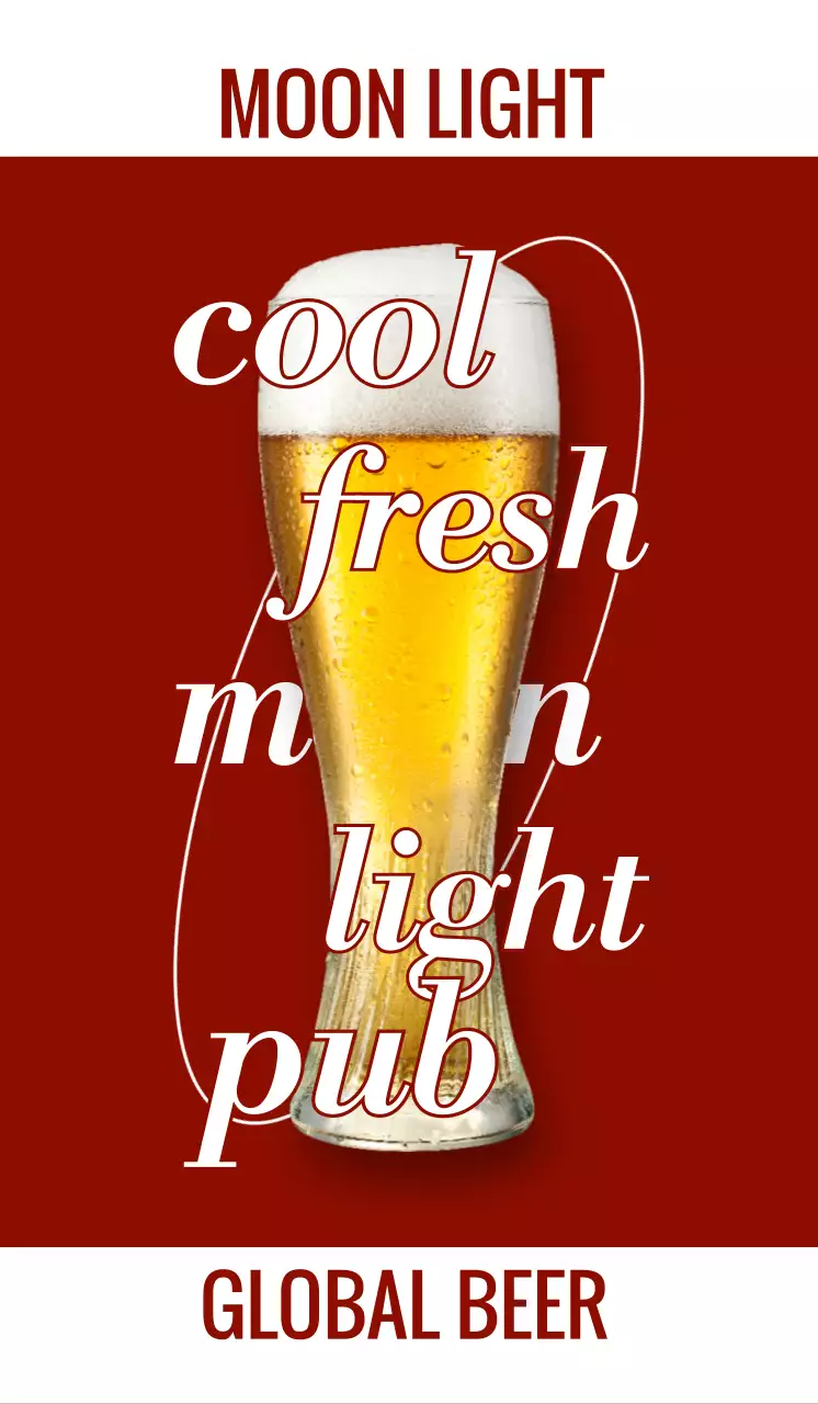 Pub yang emosional dengan foto dan logo anggur dan bir putih