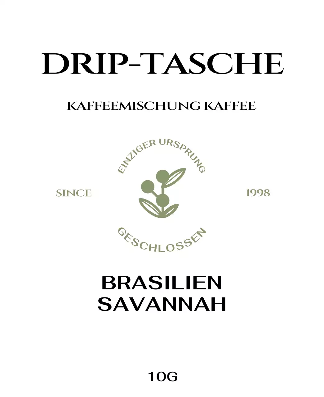 Beutel mit Kaffeelogo in Beige