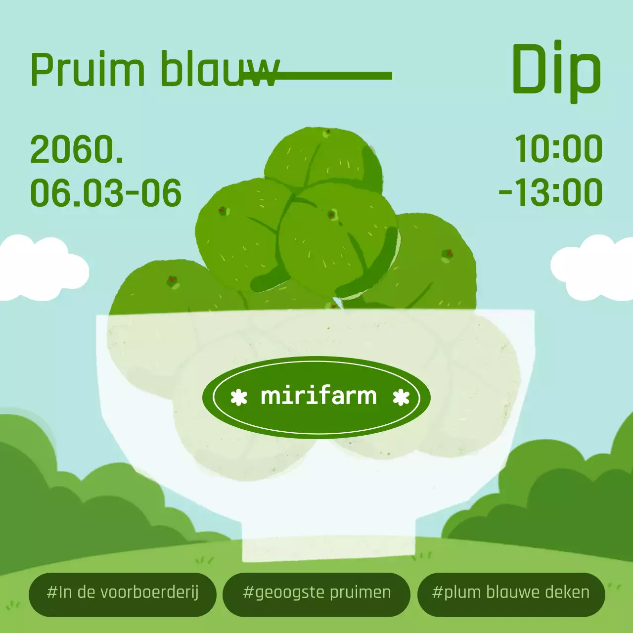 Promoot de pruimenbloesemervaring met een groene natuurlijke achtergrond