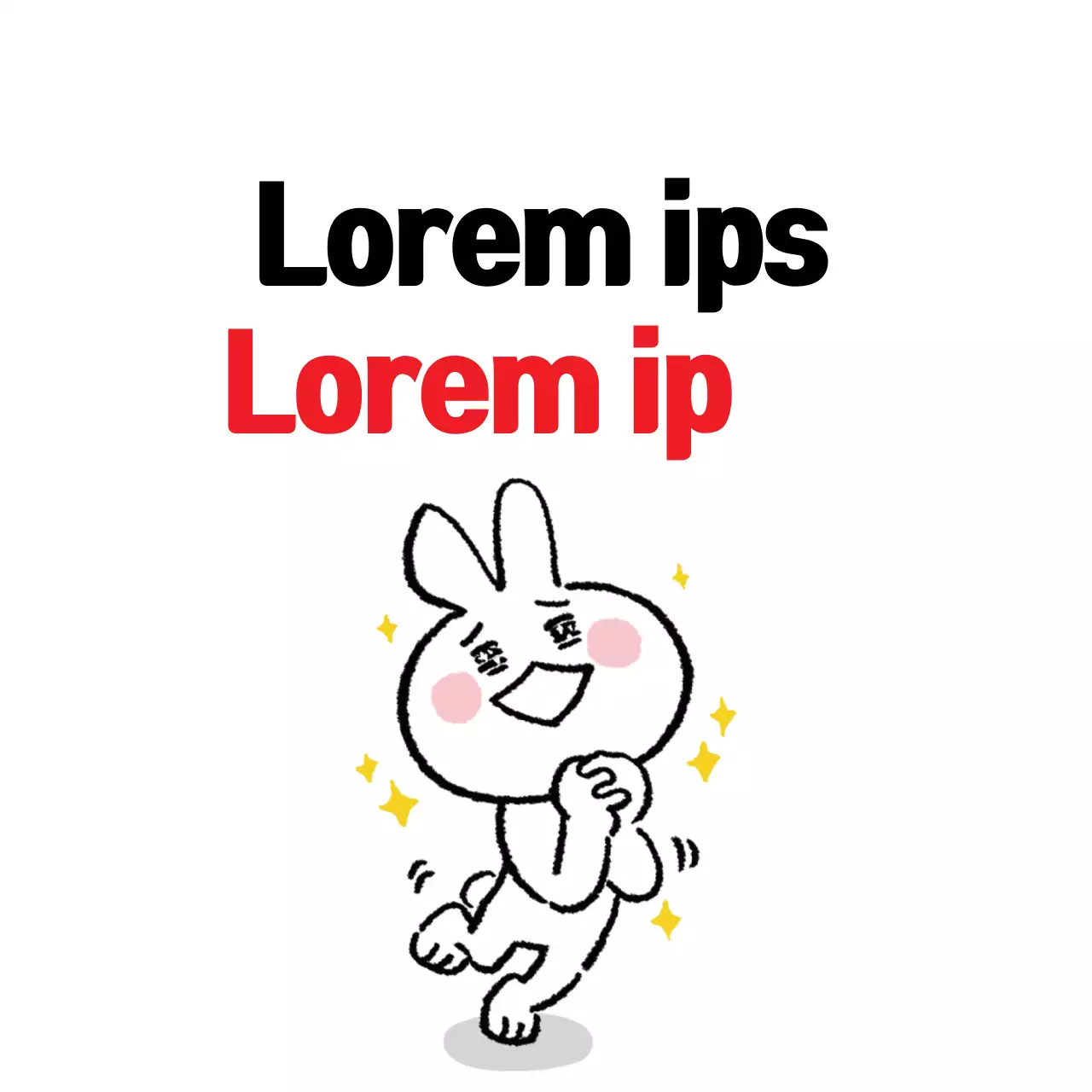 Red Comic Bunny Sticker Banner