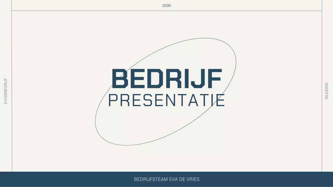 Eenvoudige lay-out in beige en marine voor een bedrijfsprofiel