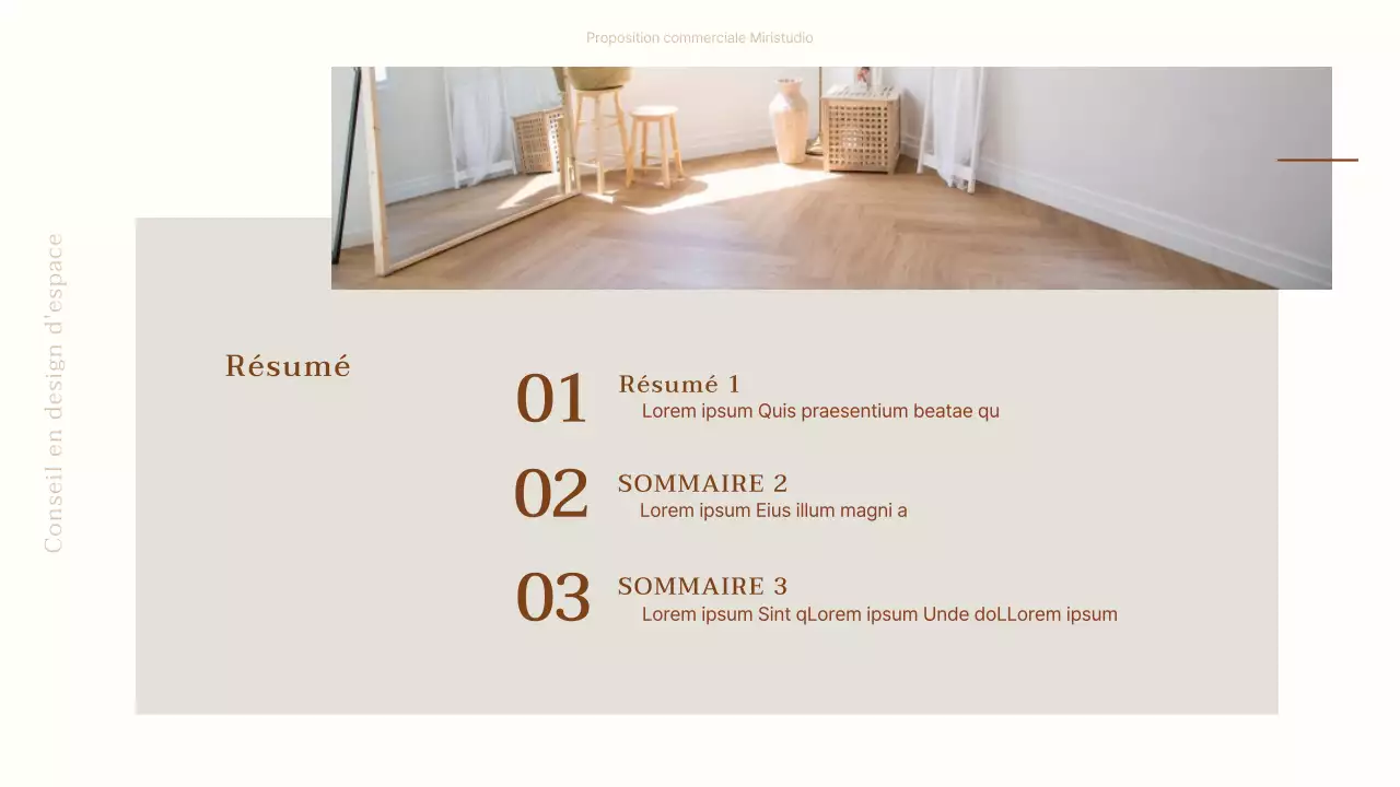 Présentation simple beige