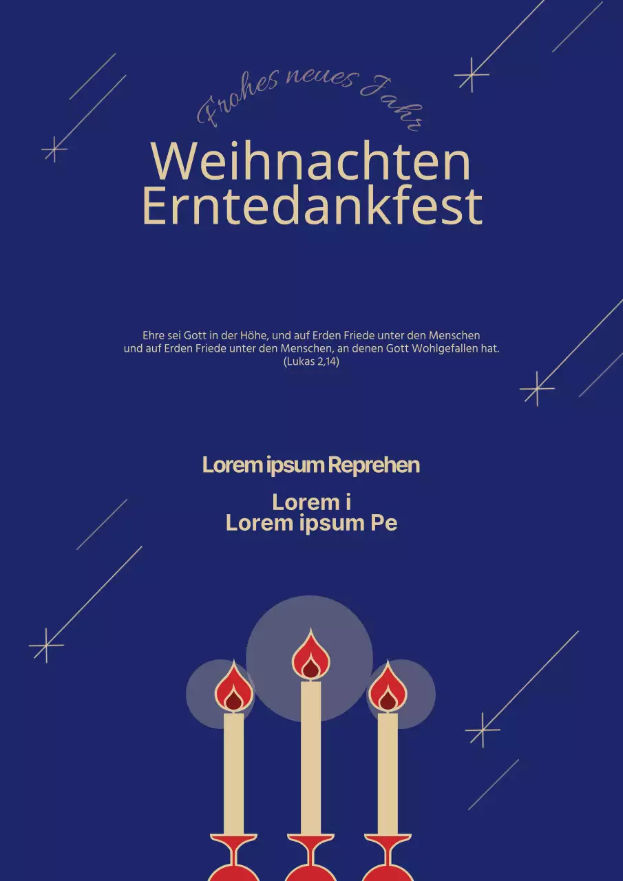 Elegantes Webposter für Weihnachtsveranstaltungen in Blau und Gold