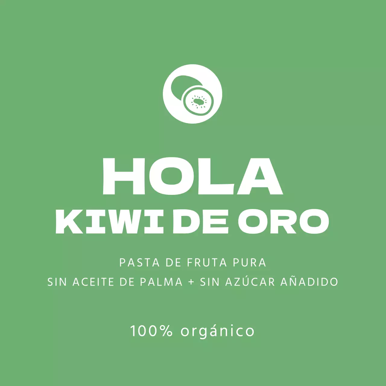 Etiqueta dorada de mermelada de kiwi