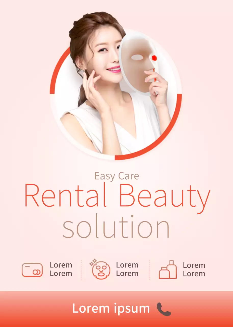 Poster Promosi Kecantikan Modern Berwarna Pink