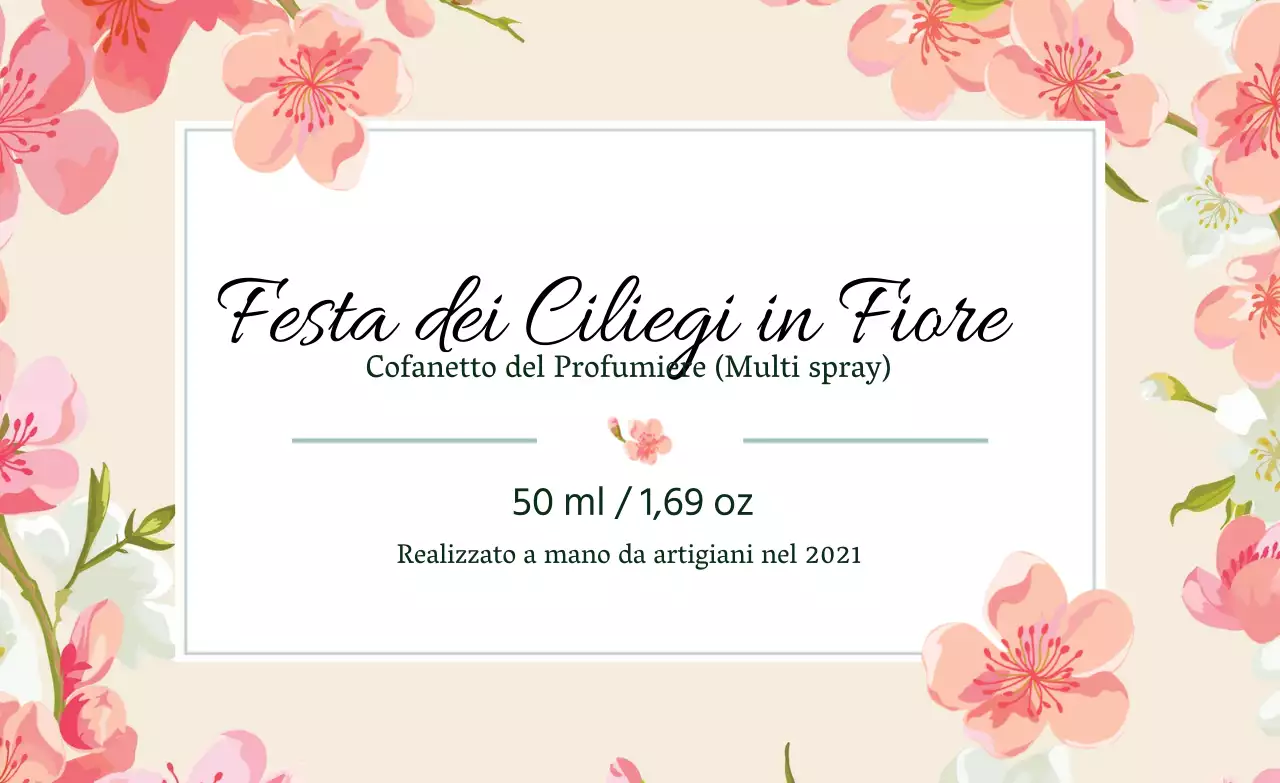 Etichetta di profumo vintage con illustrazione rosa