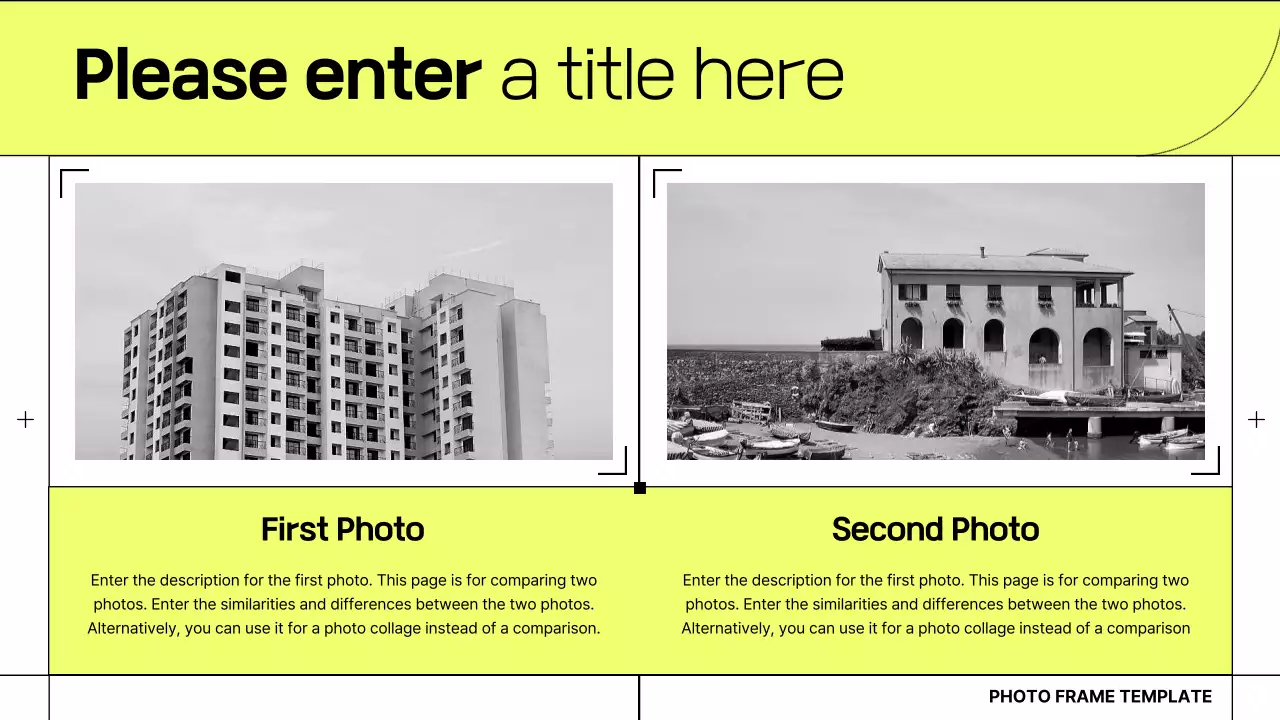 노란색 모던 사진 템플릿 프레젠테이션