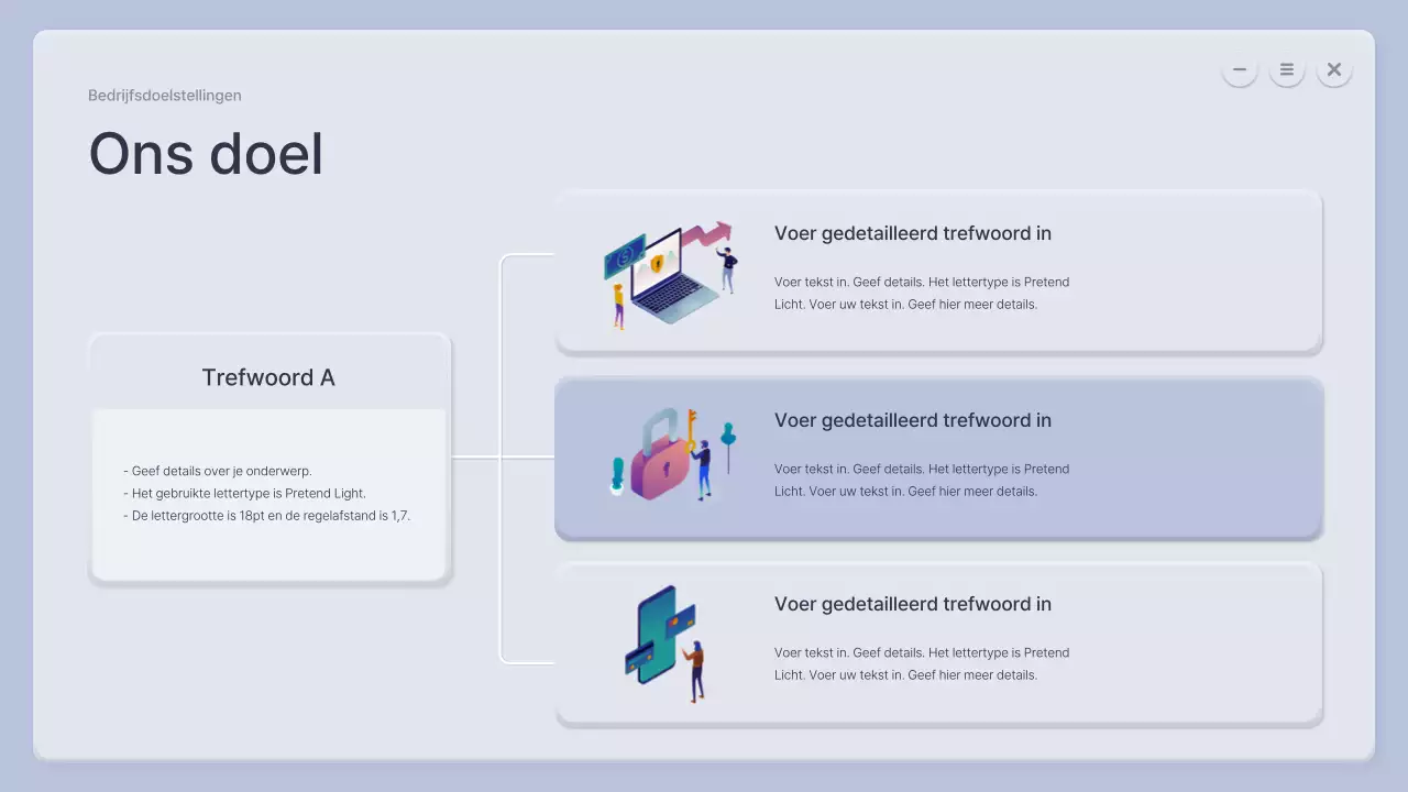 Een driedimensionaal blauw en grijs bedrijfsprofiel