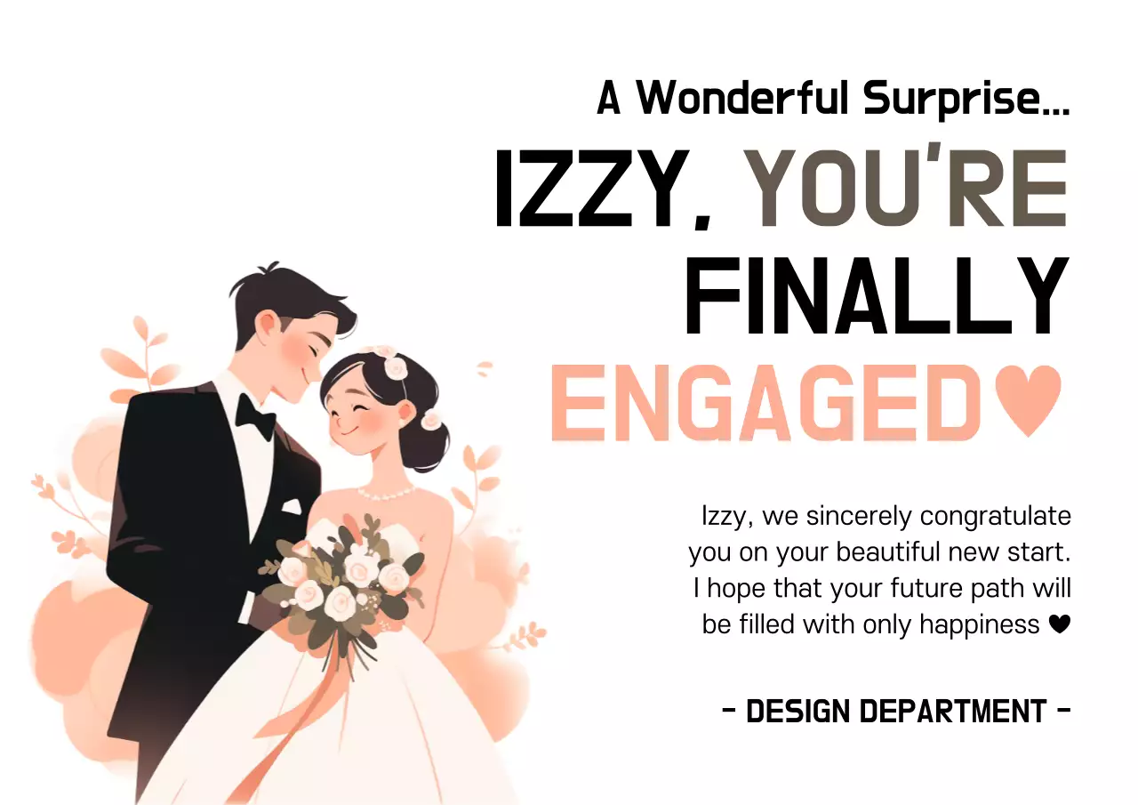 Beige Elegant Engagement Card Poster