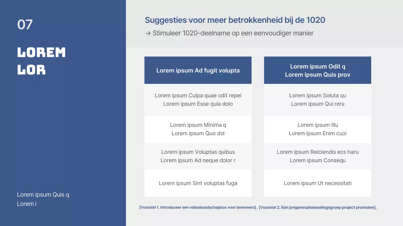 Basispresentatie blauw en grijs praten