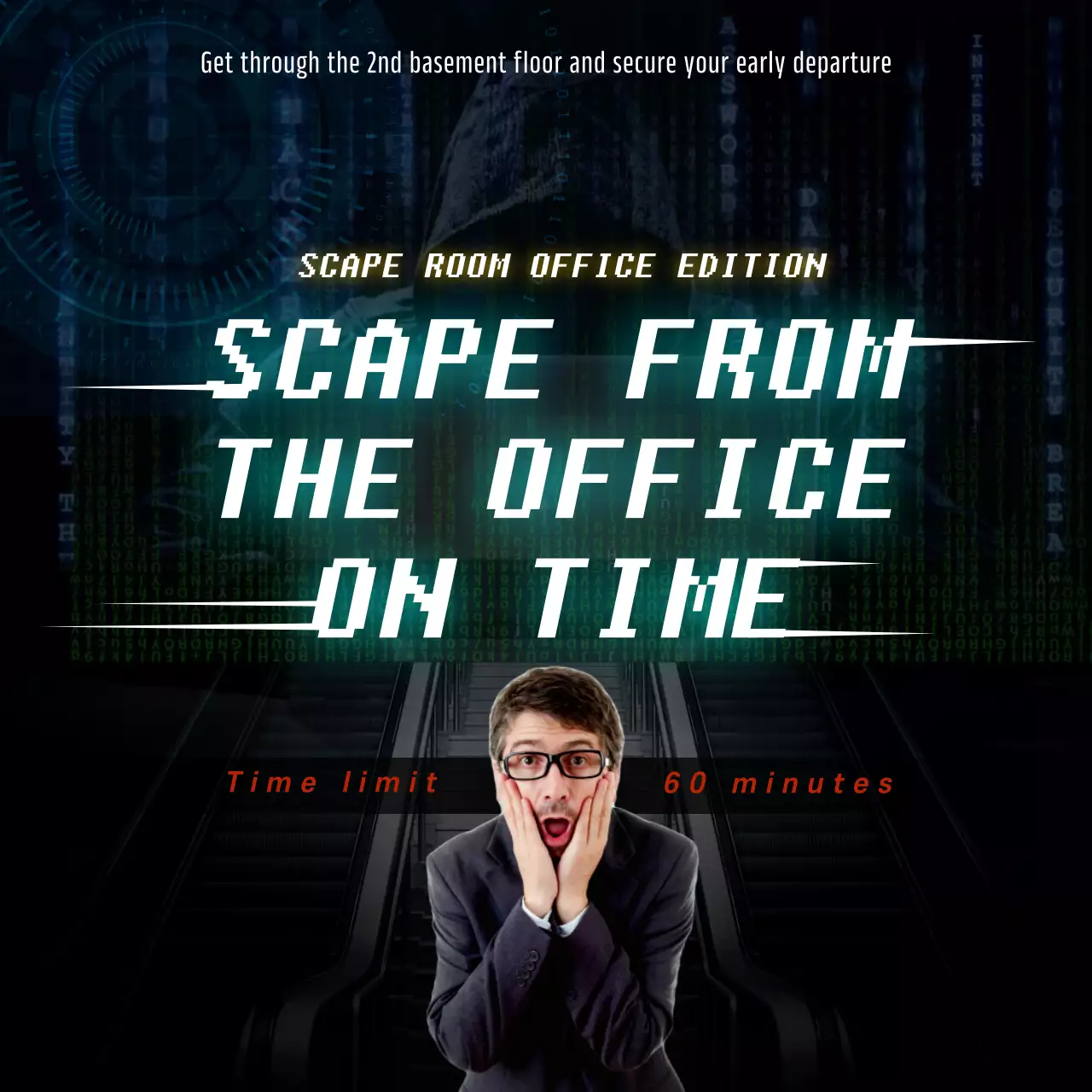 Black Cyber Escape Promotion Social Media Post