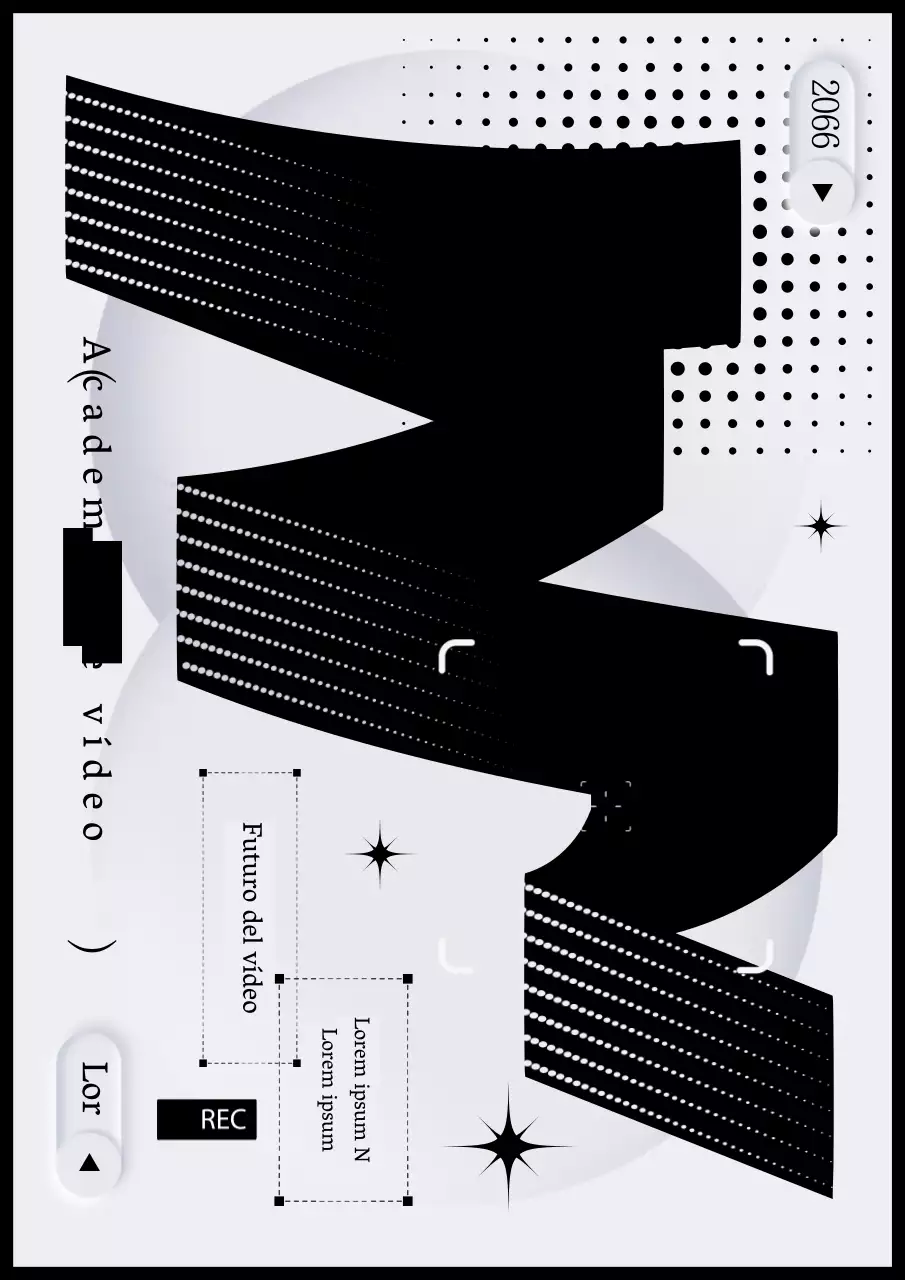 Concepto de película abstracta en blanco y negro para promocionar la academia