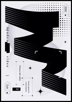 Concepto de película abstracta en blanco y negro para promocionar la academia