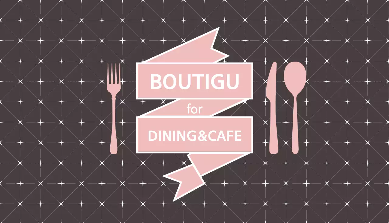 ピンク モダン カフェ 名刺