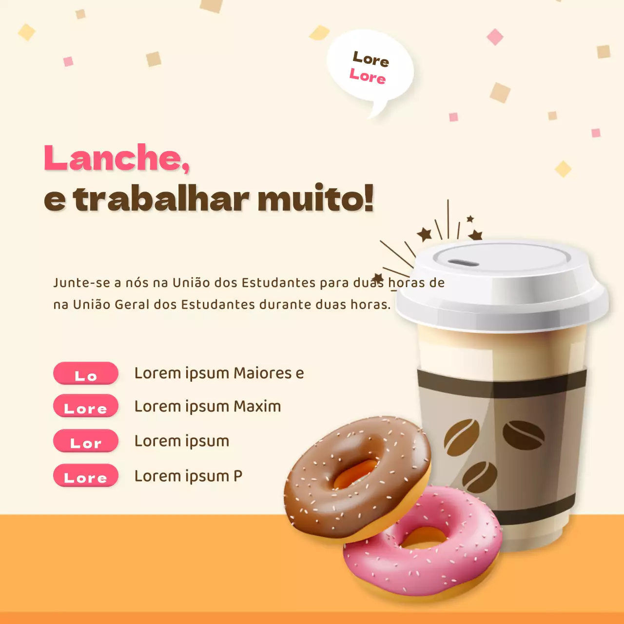 Promover um toque de cor-de-rosa e castanho para partilhar guloseimas