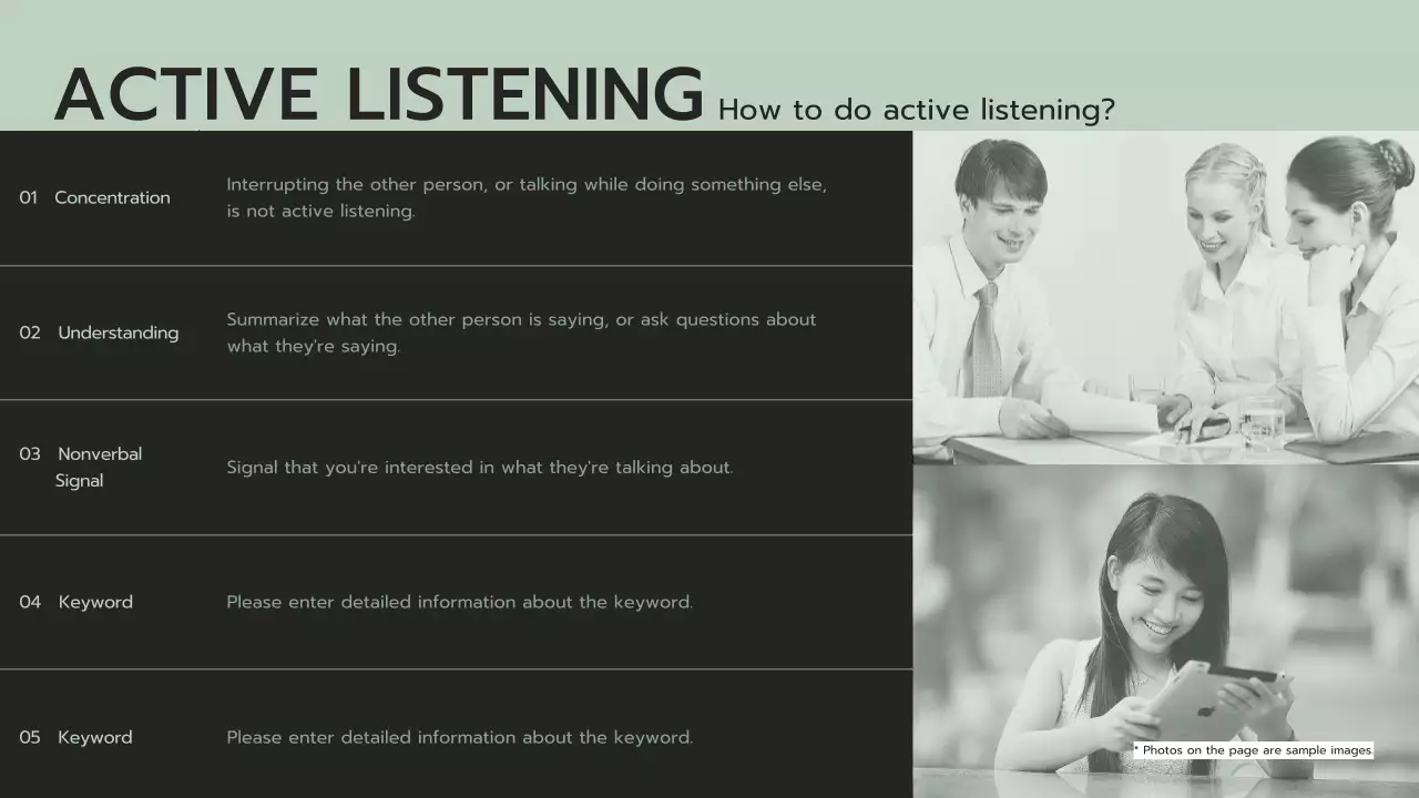 Effective communication strategies in green color