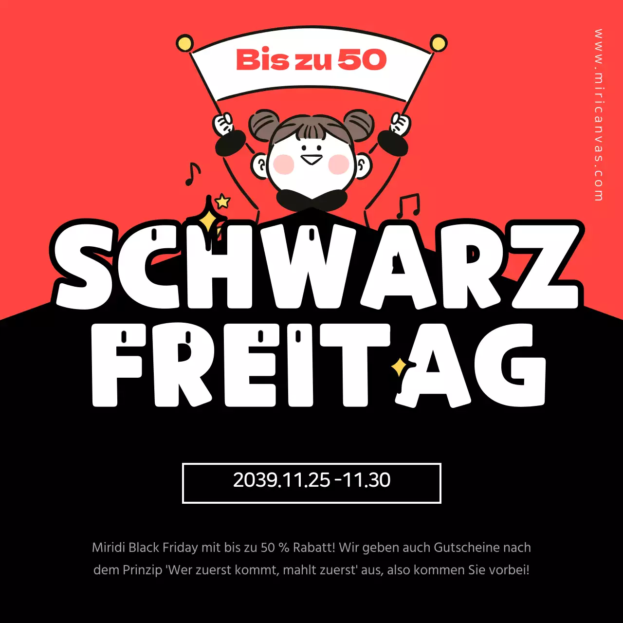 Schwarz und rot niedlich Konzept Verkauf