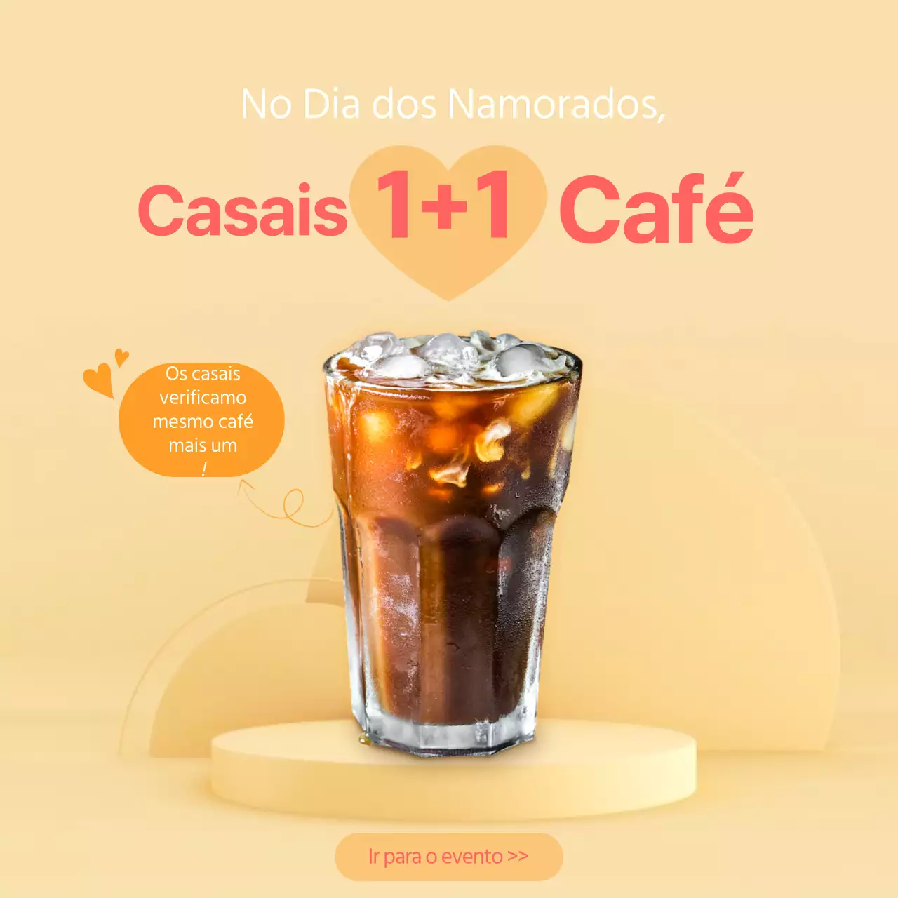 Bege Dia dos Namorados Café Evento Social Media Square