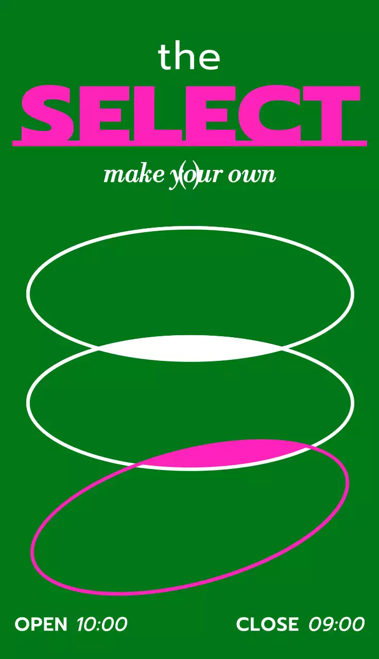 Hip concept editorial shop design with white and pink line shapes