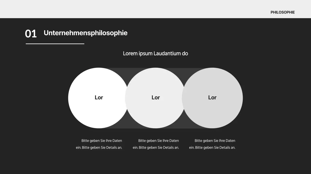 Ein einfaches Unternehmensprofil in schwarz-weiß