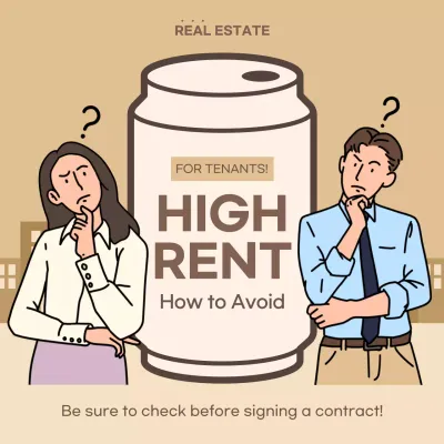 Beige Simple Rent Guide Social Media Post