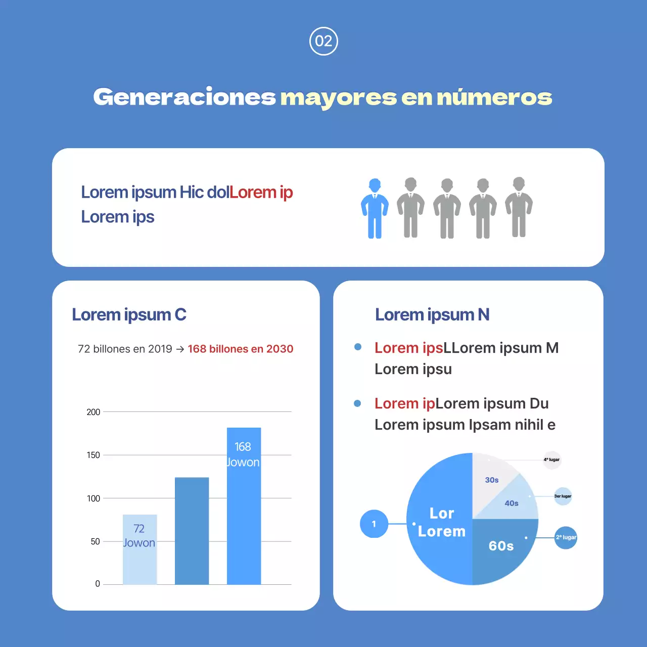 Una tarjeta ilustrada limpia con fondo azul y azul claro para comunicar información a las generaciones más jóvenes.