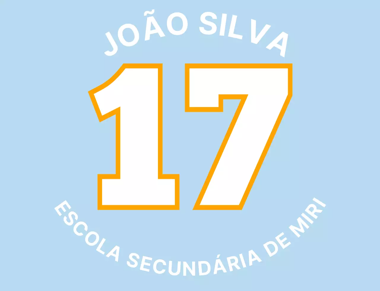 T-shirt da equipa escolar em tons pastel azul-celeste