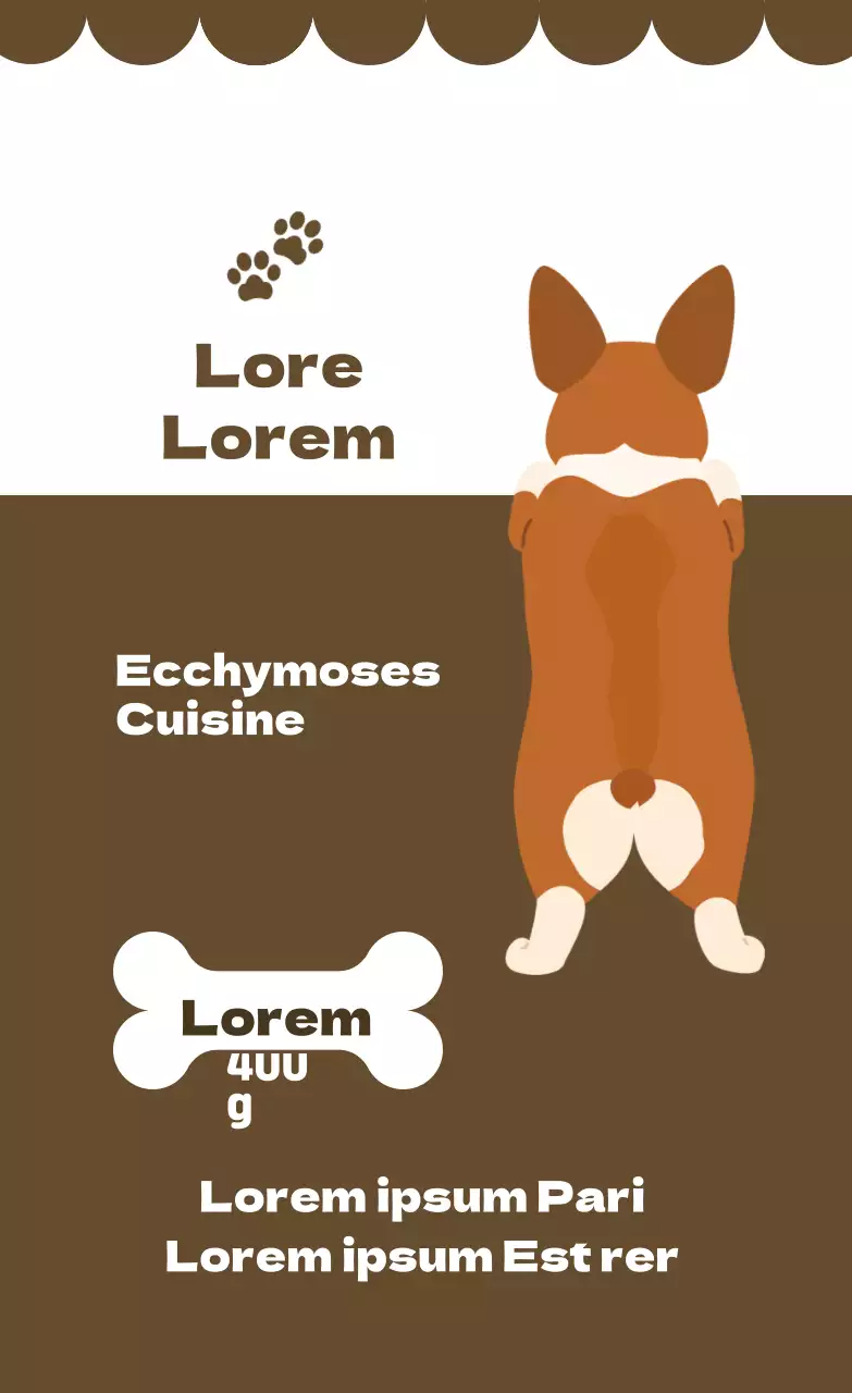 Étiquettes de friandises maison illustrées en brun