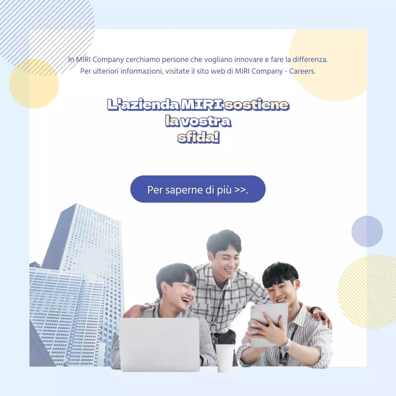 Reclutamento moderno in azzurro e giallo