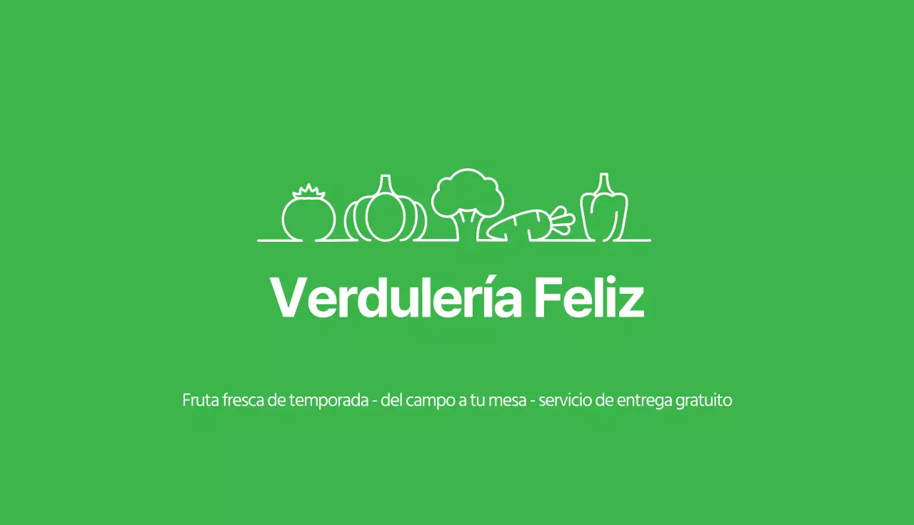 Ilustración verde sencilla tienda de verduras