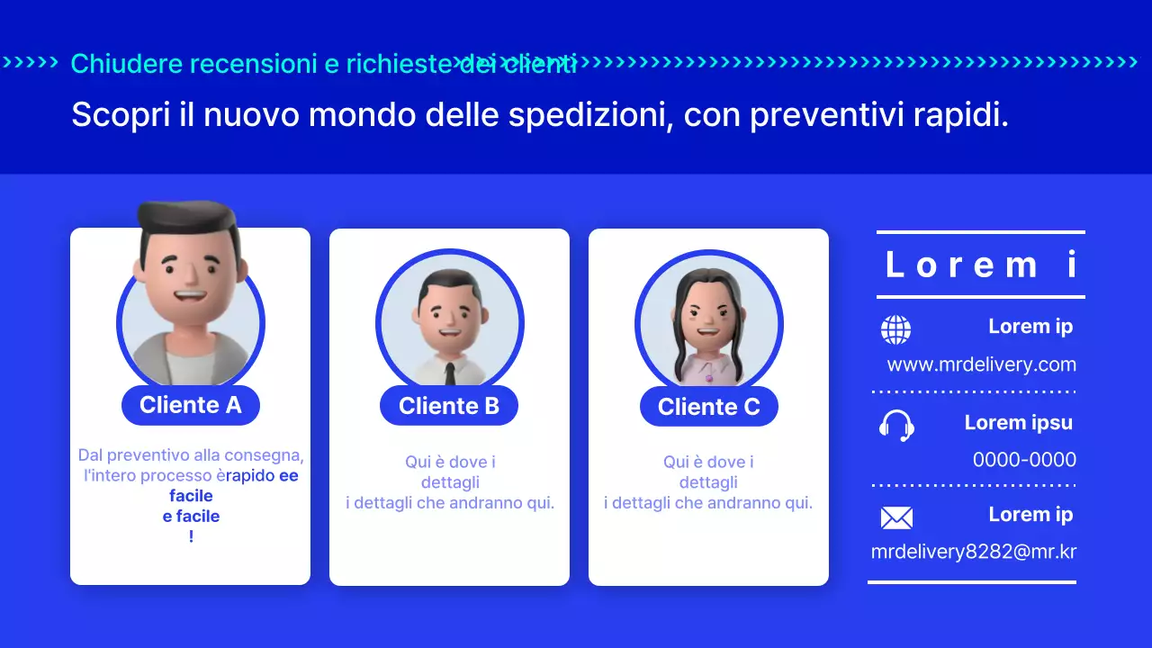 Il progetto per servizi di consegna rapidi