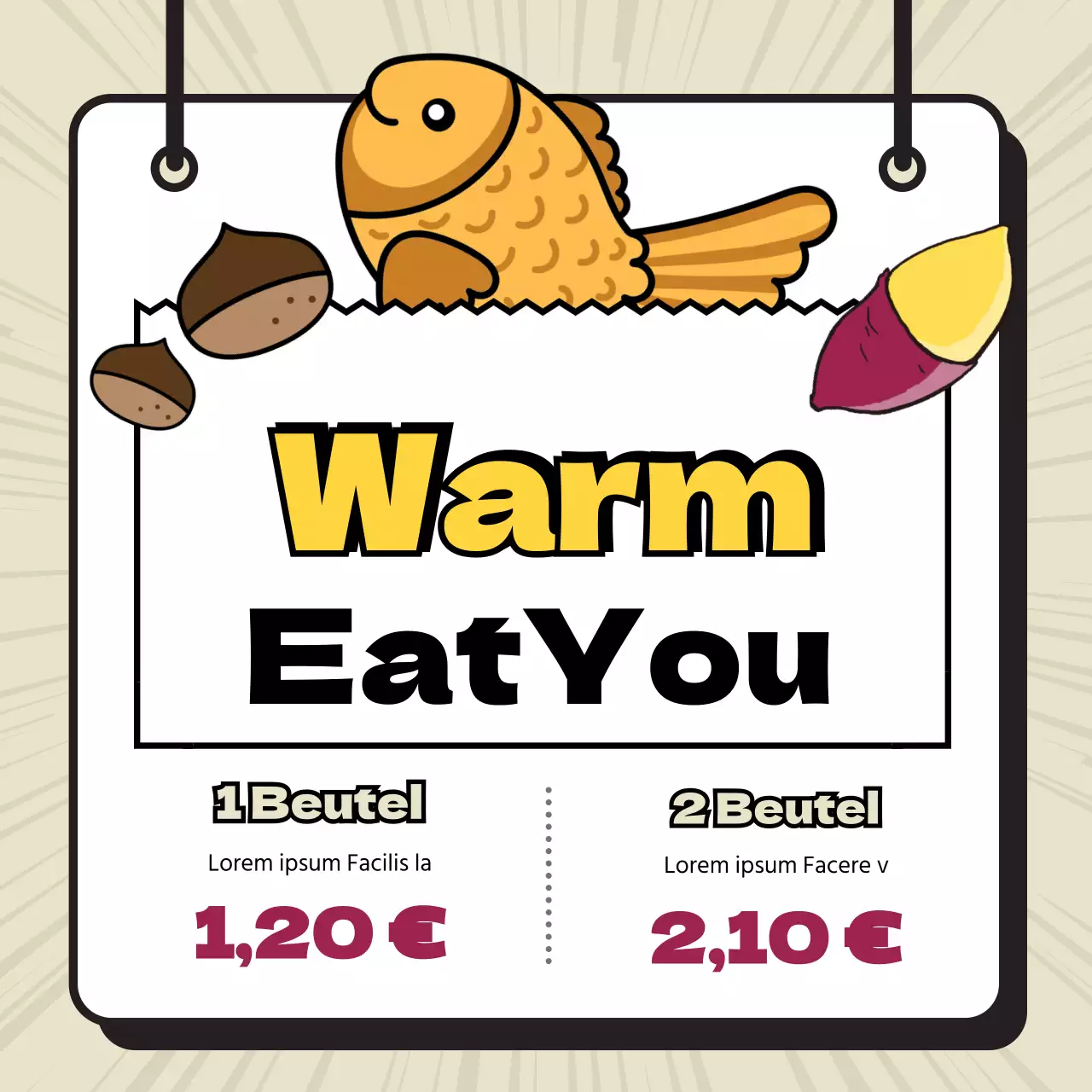 Niedliche Illustration taiyaki taiyaki gunkanbon Süßkartoffel Linie Illustration Wirkung Rabatt Veranstaltung