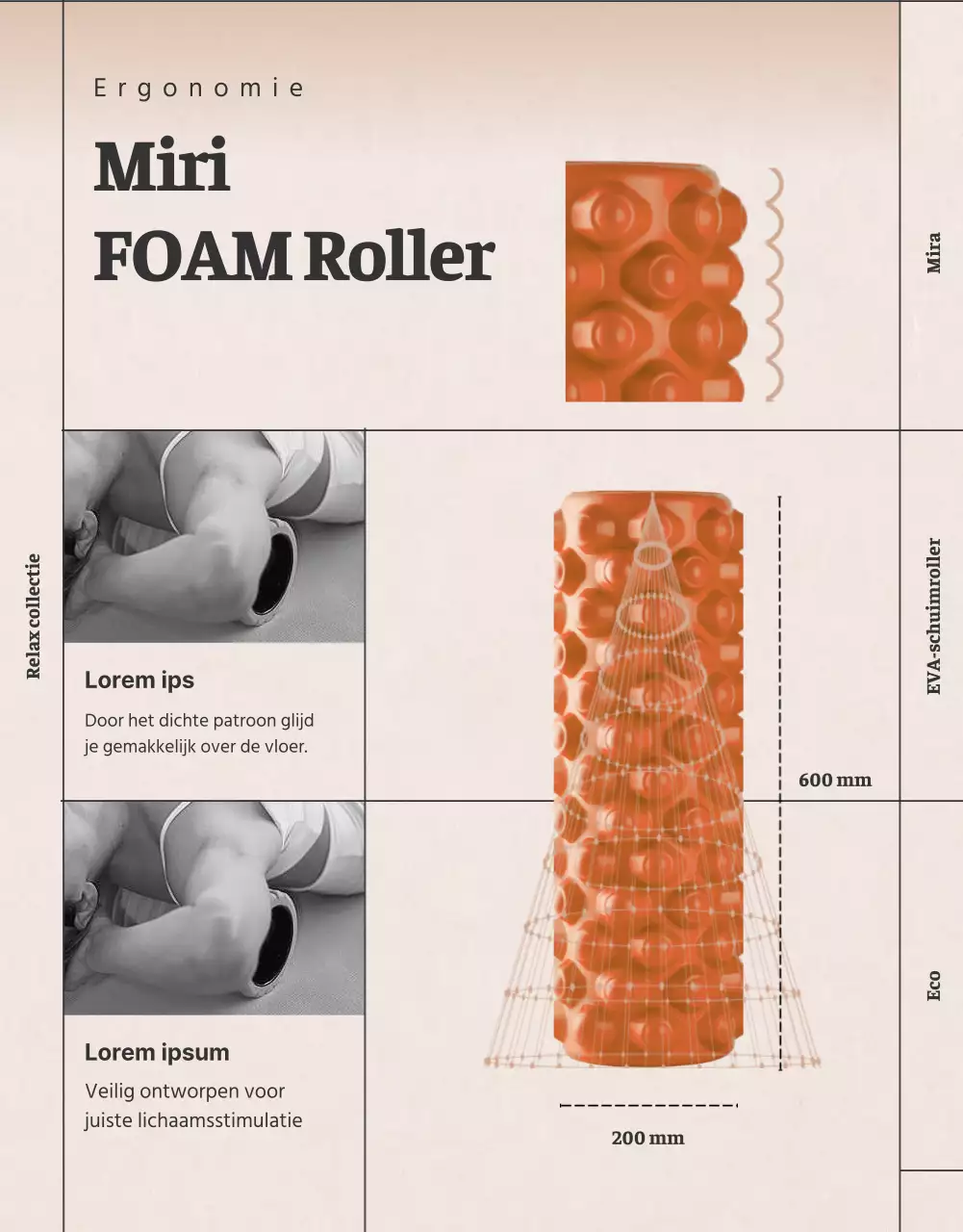 Meer informatie over deze kalmerende, lichtgroene en oranje schuimroller
