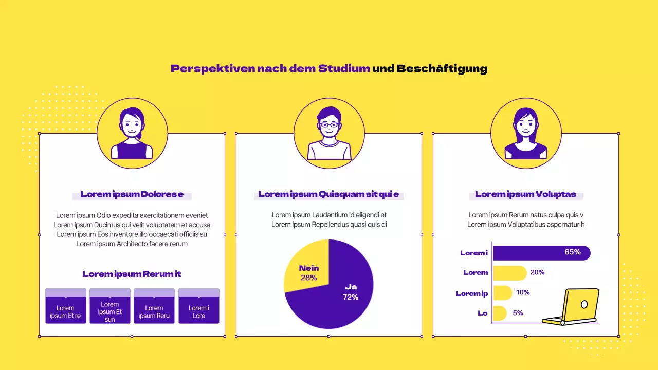 Gelbe und violette Sonderangebote für Schulabgänger