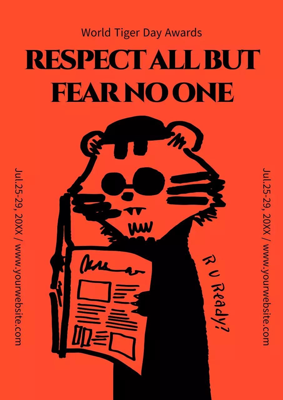 Orange Bold Tiger Event Poster