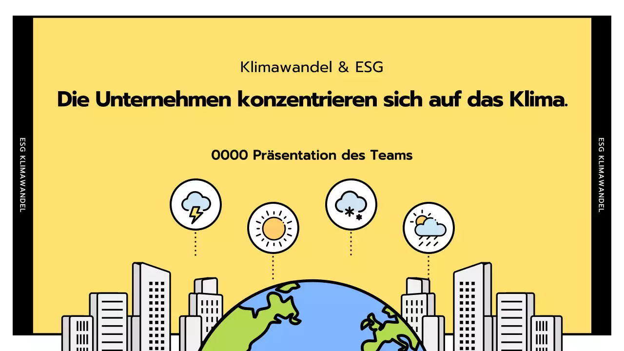 Einfache ESG und Klimawandel in gelb und schwarz