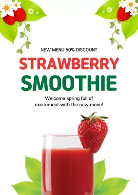 Red Modern Smoothie Promotion Poster