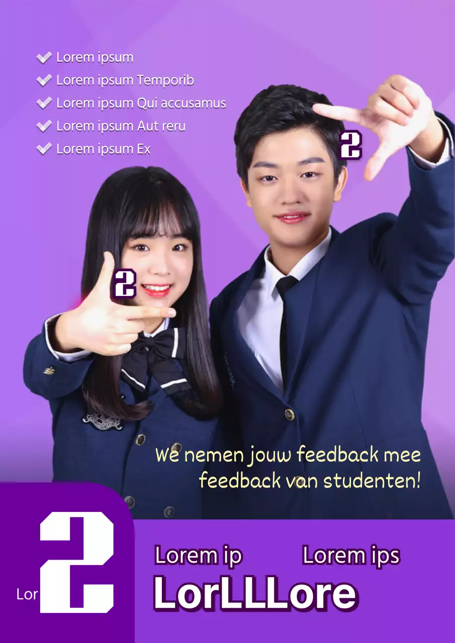 De paarsgetinte, co-educatieve middelbare school president's vice-presidentiële campagne