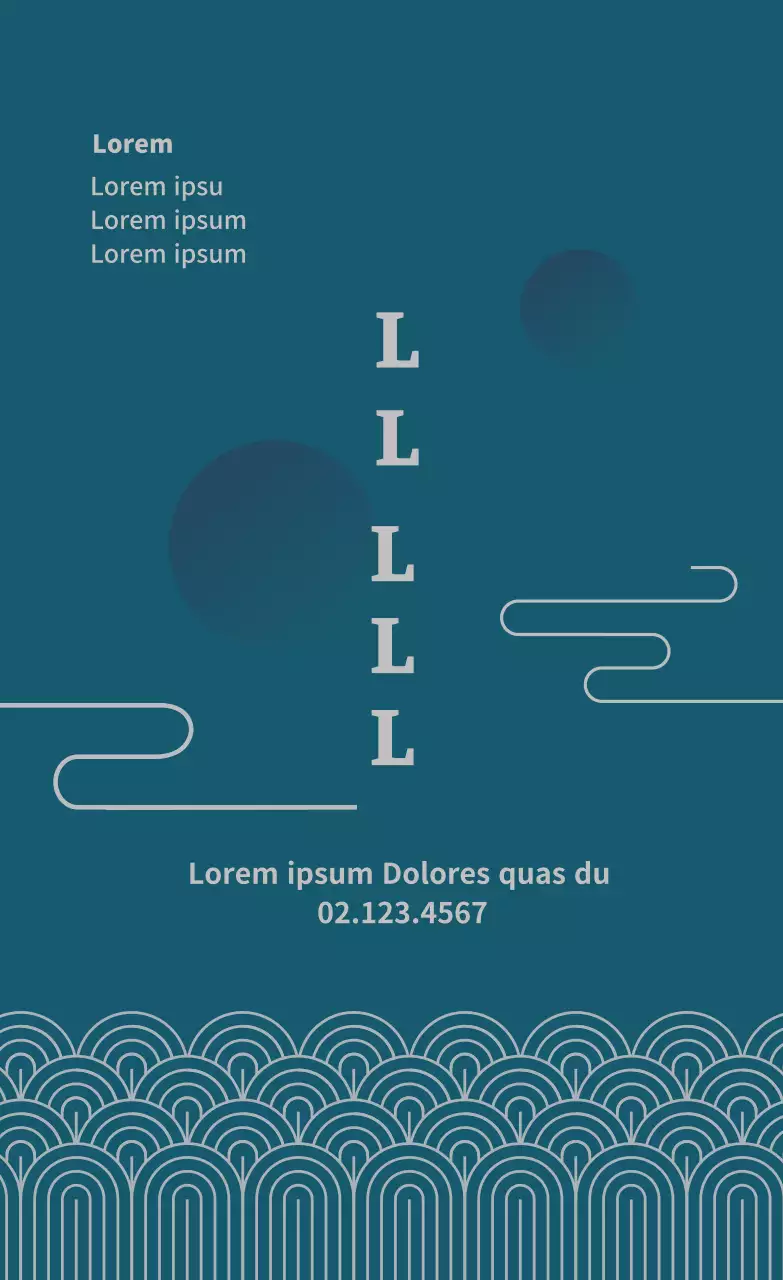 Etiqueta publicitaria azul de clínica de medicina tradicional oriental